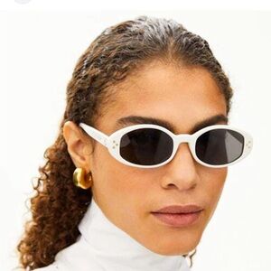 Celine White Oval Sunglasses